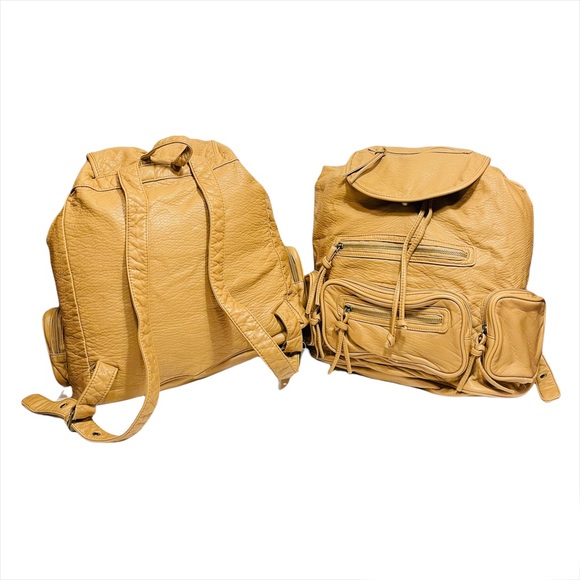 (2) Forever 21 Faux Leather Mini Backpacks in Tan - Picture 2 of 9